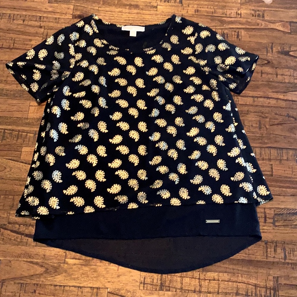 Black and gold MICHAEL by Michael Kors 2 layer top